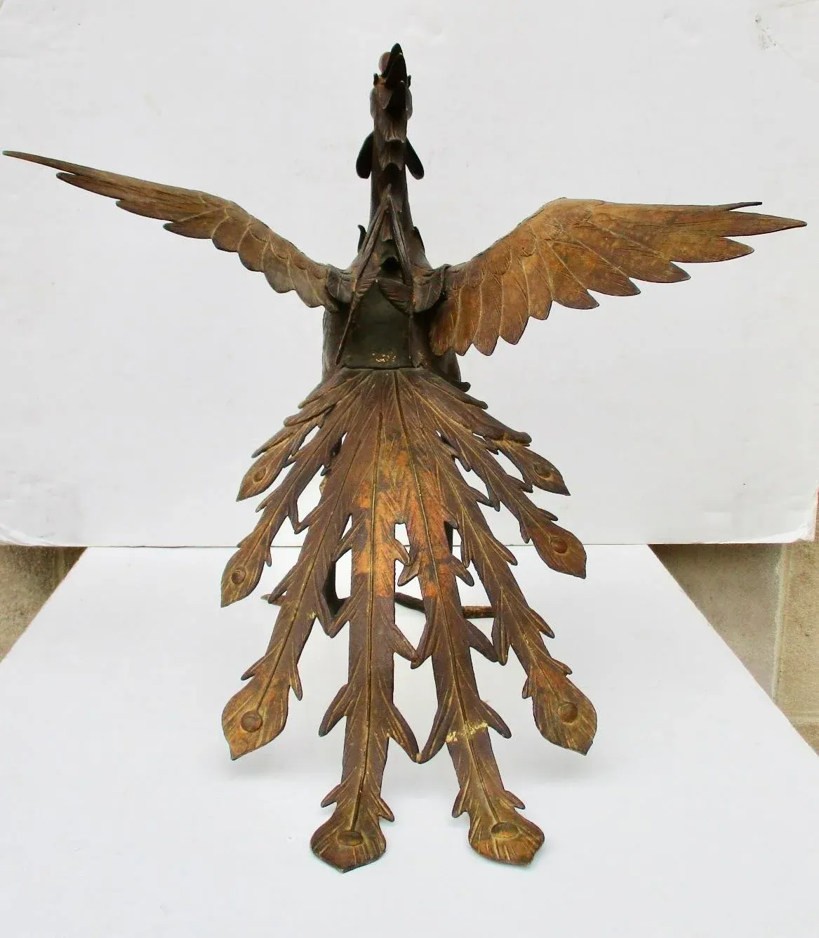 Antique Japanese Edo Bronze Phoenix Sculpture Circa 1800's | Chairish