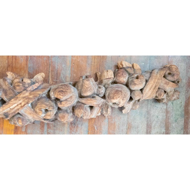 17th or 18th C. Carved Wood Decorative Swag in Baroque Style, Continental European For Sale In New York - Image 6 of 18