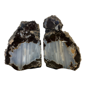 Antique Thundered Geode Bookends-a Pair