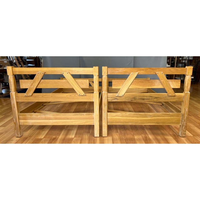 Pair Western Style A, Brandt "Ranch Oak" Twin Bed Frames Chairish