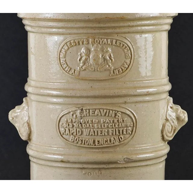 A Vintage English Stoneware Water Filter Antique English Water Filter Dispenser complete With Lid... c. Late 1800's -...