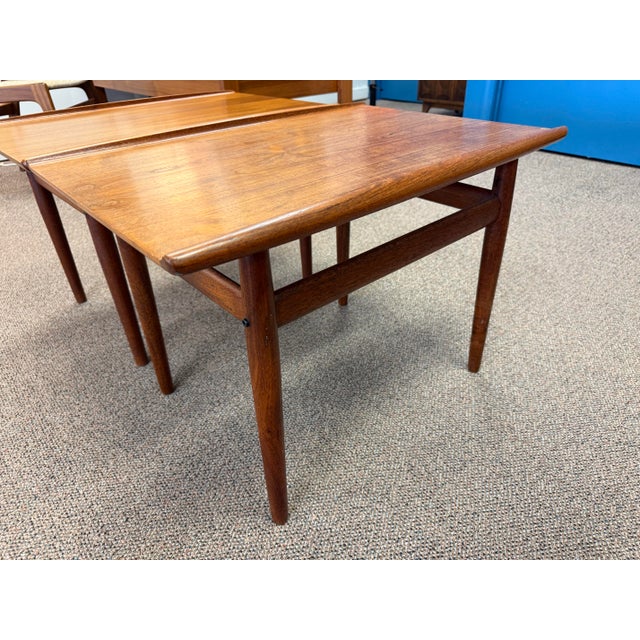 Pair of 1960’s Mid Century Modern Danish Teak Side Tables Attributed to Grete Jalk - Denmark For Sale - Image 6 of 11