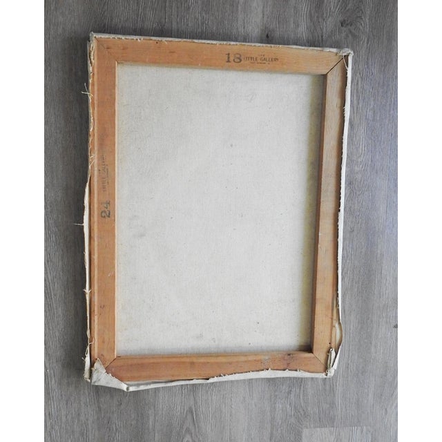 Textile Mid 20th Century Wpa Style Woman in White Portrait Painting For Sale - Image 7 of 7