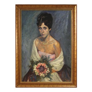 Italian Artist, Portrait of a Lady, 20th Century, Mixed Media For Sale