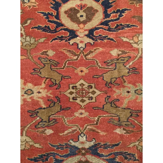Antique 19th Century Orange Area Rug 8ft 5in X 11ft 10in For Sale - Image 4 of 8