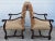 Jacobean Laneventure Wood Arm Chairs Tudor Style Carved Stretcher Base Vintage Pair For Sale - Image 3 of 12