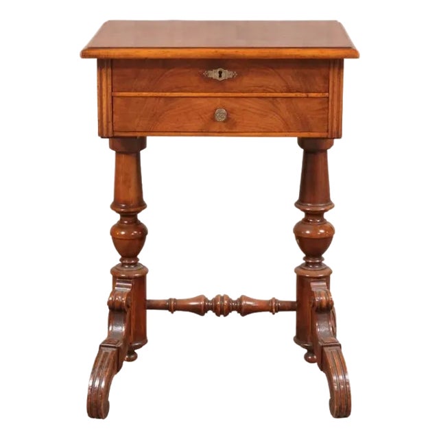 20th Century Double Pedestal English Sewing Table For Sale