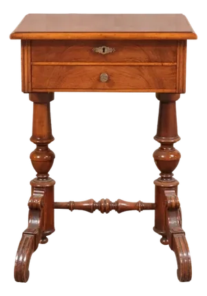 20th Century Double Pedestal English Sewing Table