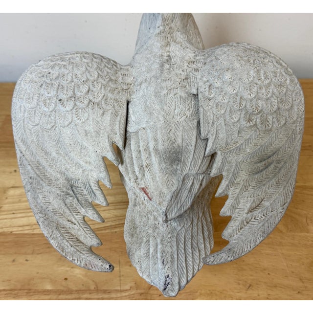 Pair 20th C. Zinc Alloy Swan Garden Sculptures Good Scale & Weathered Surface For Sale - Image 4 of 18