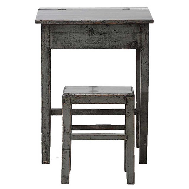 This charming small desk and matching stool came from a school in Shandong and was made in the early 1900s. It has been...