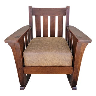 Fine Mission Oak Rocking Chair Circa. 1910 For Sale