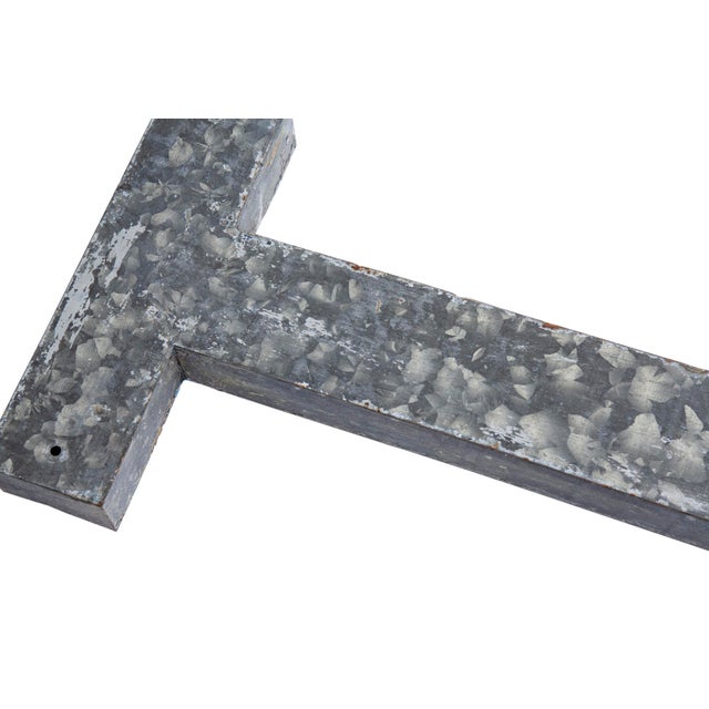 Vintage Galvanized Metal Letters "Radiant"- 7 Pieces For Sale - Image 4 of 12