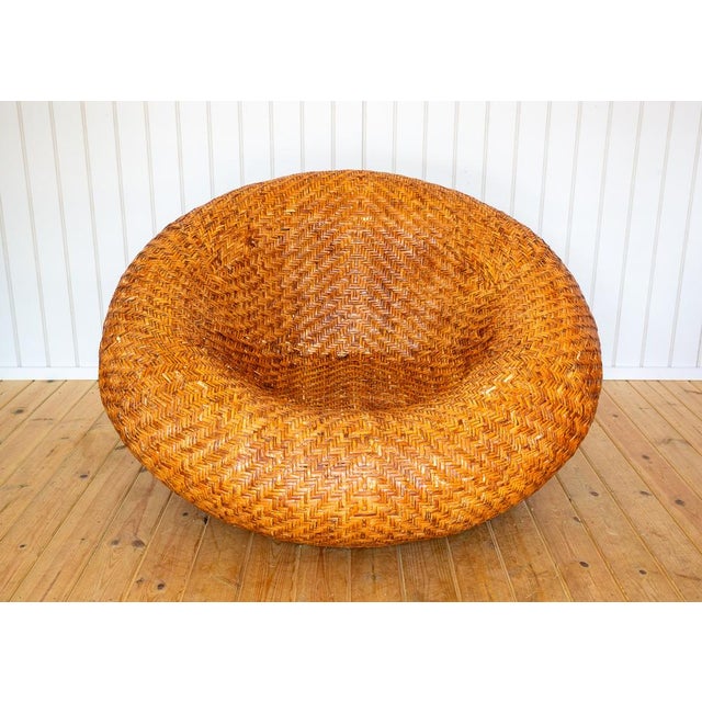 French Mushroom Lounge Chair in Rattan, 1970s For Sale - Image 4 of 18