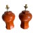 Mid Century Modern Terra Cotta Colored Ceramic Table Lamps- A Pair For Sale