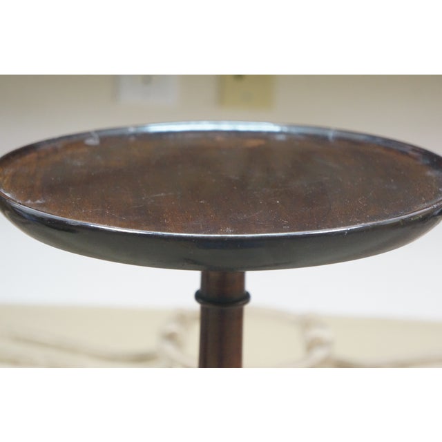 Brown Antique English Mahogany Tripod Pedestal Plant Sculpture Candle Stand 20" For Sale - Image 8 of 17