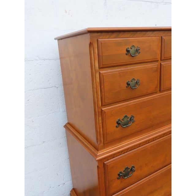 Ethan Allen Solid Maple Tall Chest of Drawers 6323a For Sale - Image 16 of 17