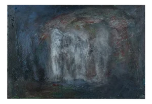 Manuel Rufi Gibert, Abstract Blue and Gray Composition, Oil Painting