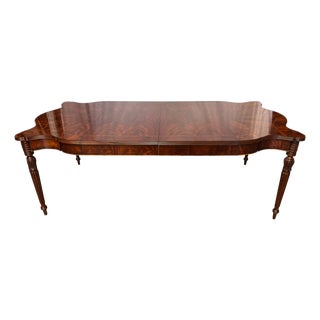 Vintage Henredon Regency Style Flame Mahogany Scalloped Extension Dining Table For Sale