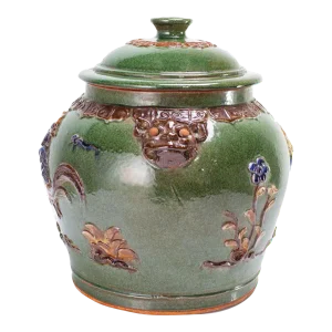 Majolica Pottery Painted Jar
