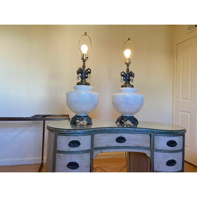 Glass 1970’s Ef & Ef Industries Vintage Multicolored Table Lamps - a Pair For Sale - Image 7 of 13