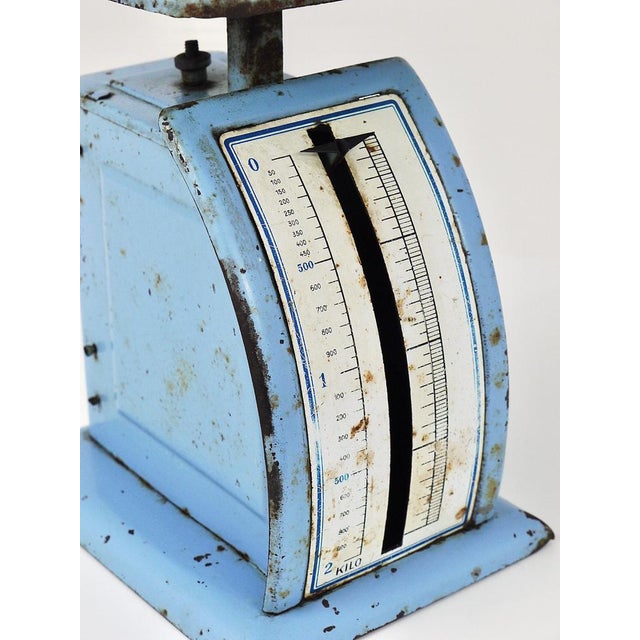 Bauhaus Decorative Blue Avantgarde Letter Scale attributed to Marianne Brandt, Germany, 1930s For Sale - Image 17 of 18