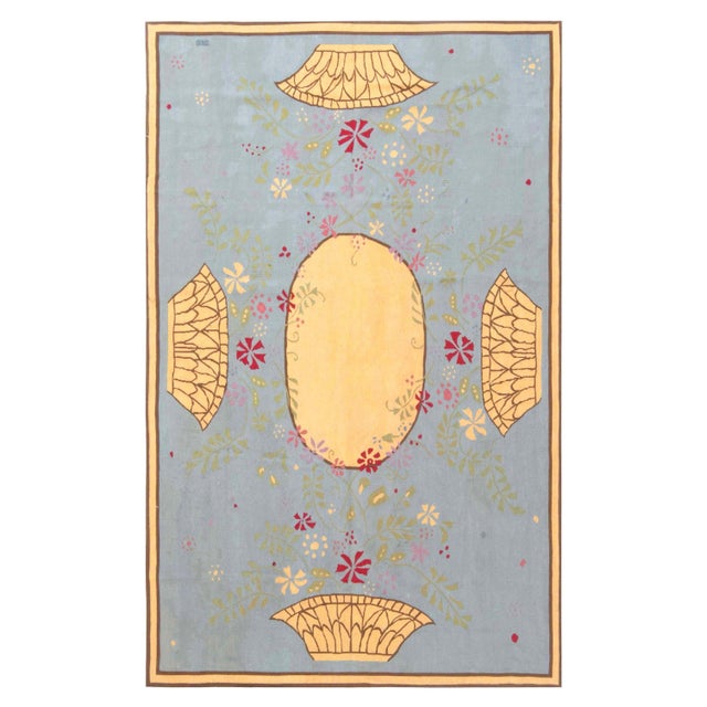 Contemporary Abusson Style Floral Wool Rug by Thomas Jayne for Doris Leslie Blau For Sale