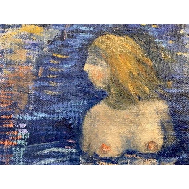 Contemporary Giampaolo Talani "Mid-August Night" Oil on Board, Large Figurative Nocturne, Tuscan Coastal Art, Contemporary Art by Italian Master, 2000 For Sale - Image 3 of 10