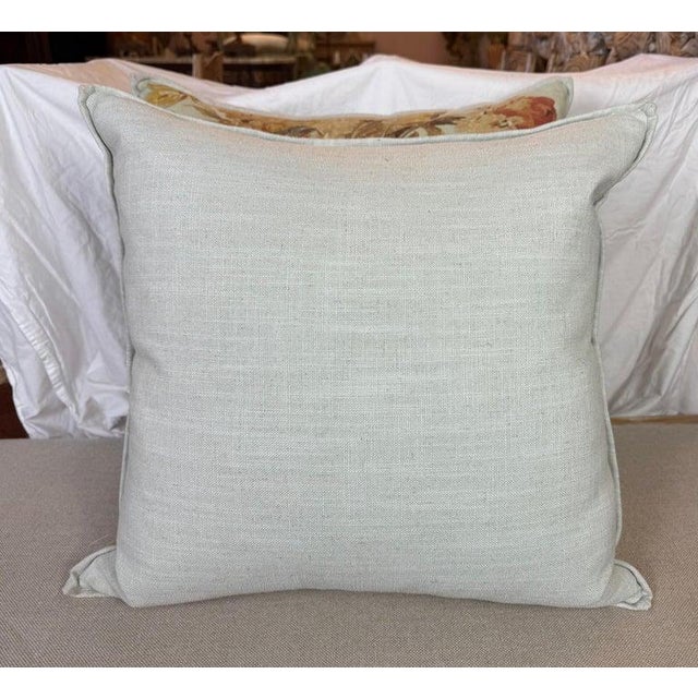 Pair of Printed Floral Linen Pillows For Sale - Image 4 of 7