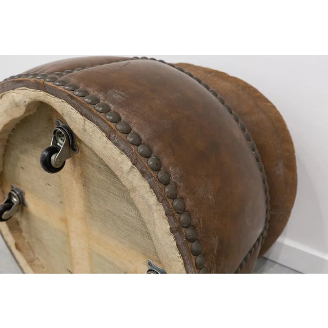 Vintage Ottomans on Wheels, 1960s, Set of 3 For Sale - Image 6 of 9