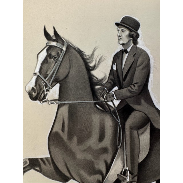 Original graphite pencil drawing by American artist and illustrator Theodore E. Schrock (1879–1952), depicting an...