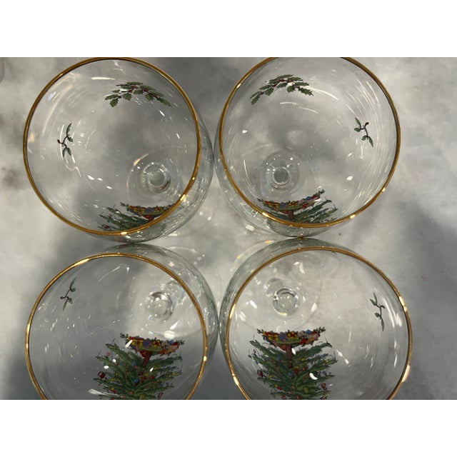 Late 20th Century Vintage Spode Christmas Tree Wine Glasses- Set of 4 For Sale - Image 5 of 8