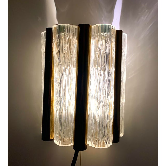 Vintage Crystal Glass Wall Lamp from Kaiser Leuchten, 1960s For Sale - Image 4 of 12