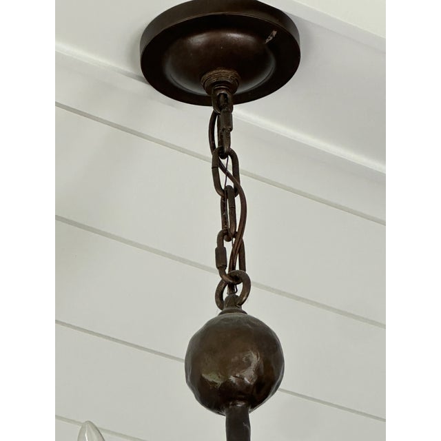 Transitional Paul Ferrante Aspari Style 7 Cup Bronze Chandelier For Sale - Image 3 of 6