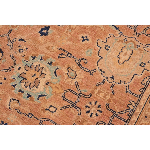 1990s Bohemian Ziegler Rose Blue Hand-Knotted Wool Rug - 6'0'' X 9'3'' For Sale In New York - Image 6 of 8