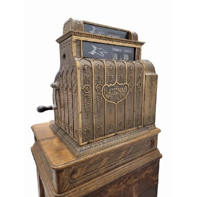 Antique National Cash Register Co. Model 422x With Paper Receipt Ink Printer For Sale - Image 9 of 9