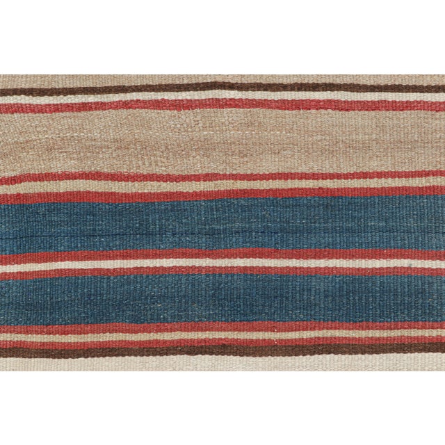 Traditional Vintage Shahsavan Persian Kilim Runner With Polychromatic Stripes - Rug & Kilim For Sale - Image 3 of 7