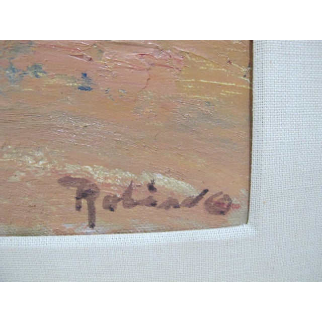 Mexican Southwest Mountain Landscape Adobe House Signed Oil Painting in Gilt Frame For Sale - Image 3 of 8