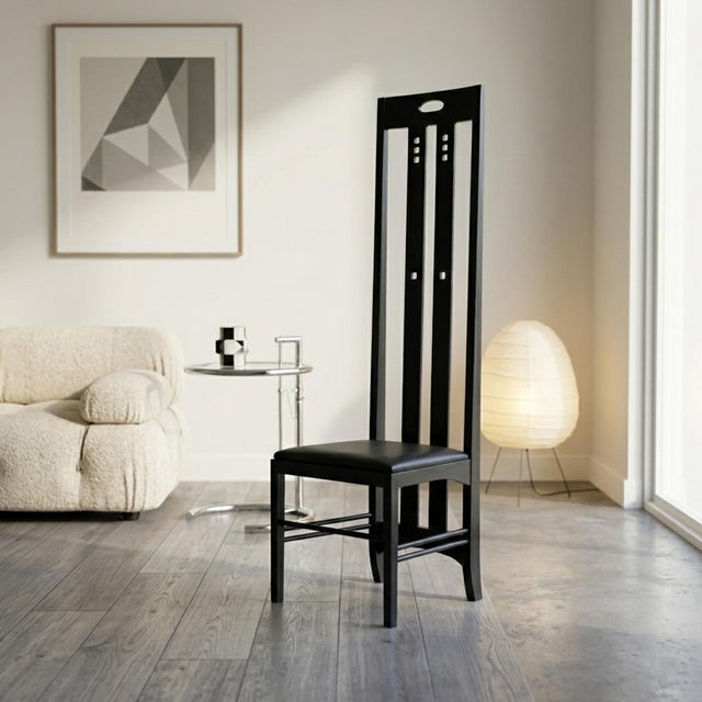 Mid-Century Modern Vintage Charles Rennie Mackintosh Style Ingram High Back Chair For Sale - Image 3 of 15