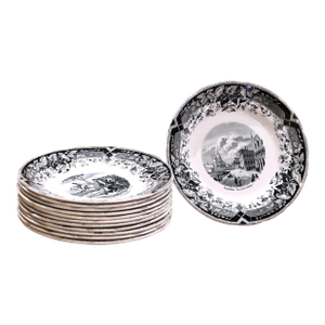 19th Century French Choisy-Le-Roi Dessert Plates “Campagnes Militaires”- Set of 12