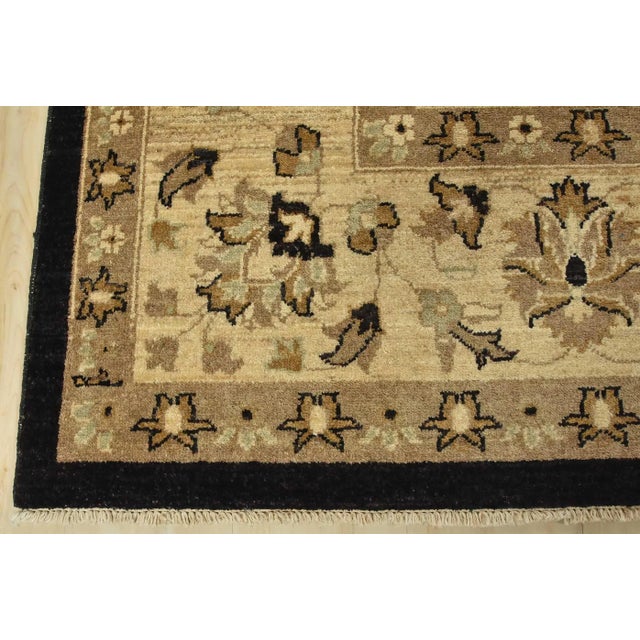 Ziegler Rug 9’1” X 11’9” Black Wool Traditional Hand-Knotted Carpet For Sale - Image 11 of 14