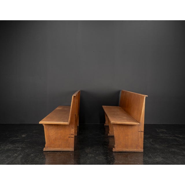 Brown Vintage Oak Bench, 1960s For Sale - Image 8 of 18