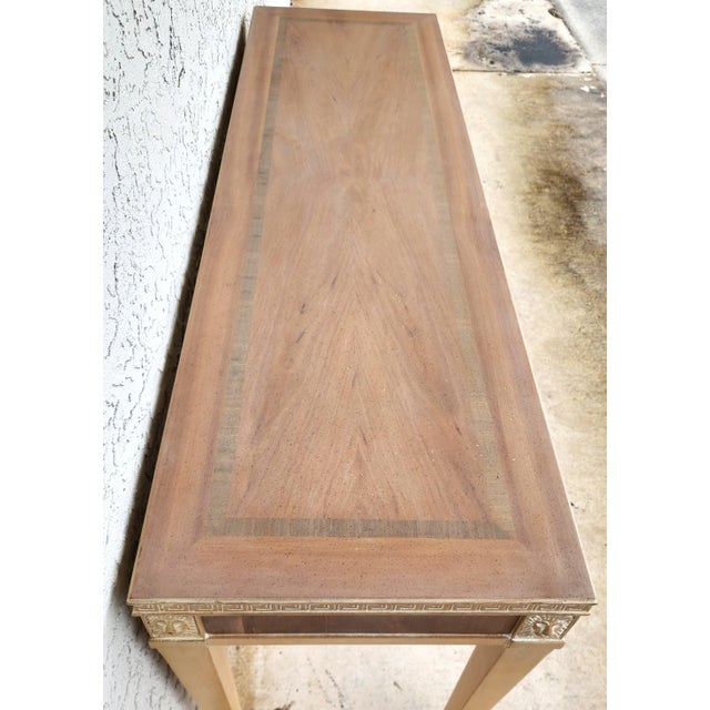 1980s Italian Neoclassical Console Table Lion Heads Greek Key Vintage For Sale - Image 5 of 14