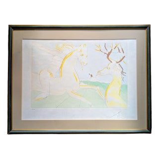 Salvador Dali, Horse Who Wanted to Take Revenge on the Deer, 1974, Drypoint Etching and Stencil, Framed For Sale