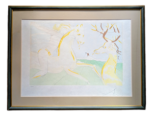 Salvador Dali, Horse Who Wanted to Take Revenge on the Deer, 1974, Drypoint Etching and Stencil, Framed