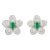 Floral Vivid 1.22ct Emerald Art Deco Earrings With Diamond Accents in 14k Gold- A Pair For Sale