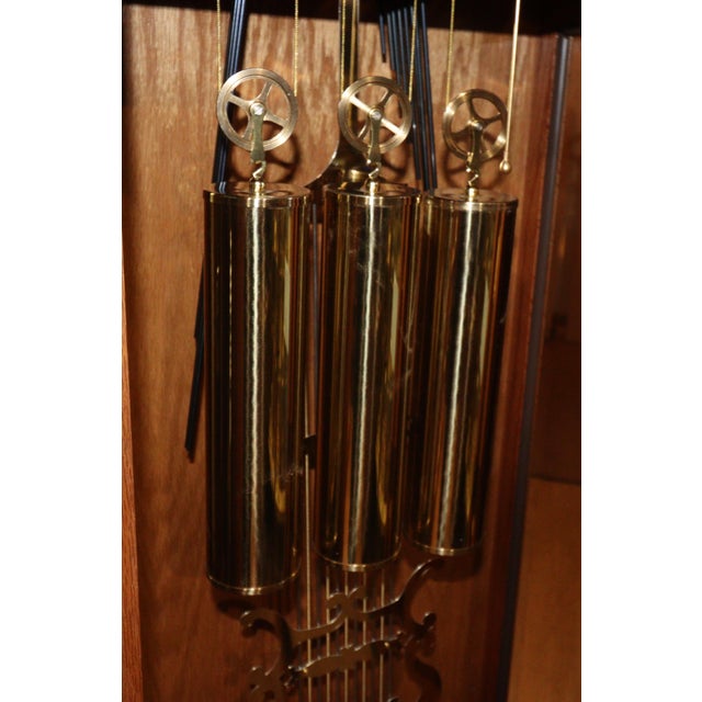 Hermle North America Red Oak Moonphase Grandfather Clock For Sale - Image 6 of 18