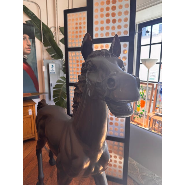 Metal Monumental Bronze Horse Sculpture For Sale - Image 7 of 13
