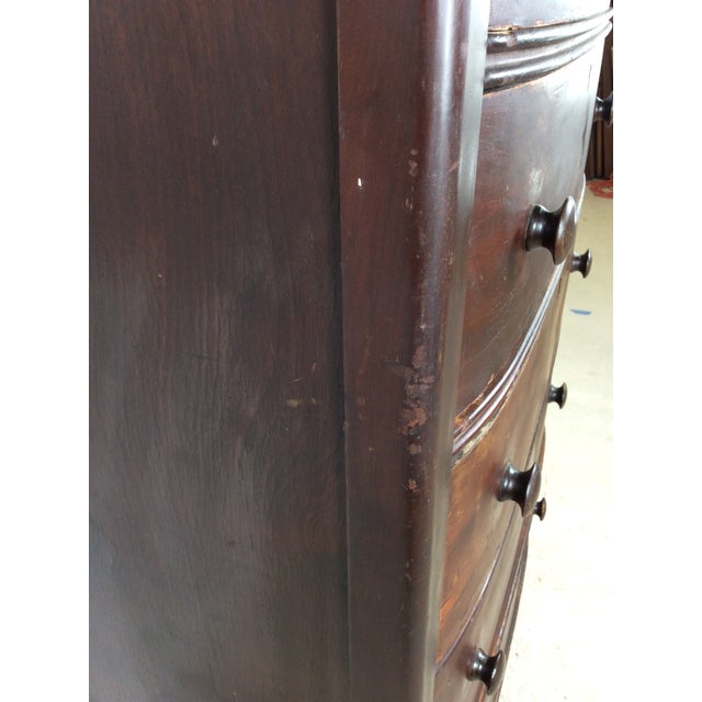 Antique Depression Era Five Drawer Chest With Turned Wood Pulls For Sale - Image 9 of 18