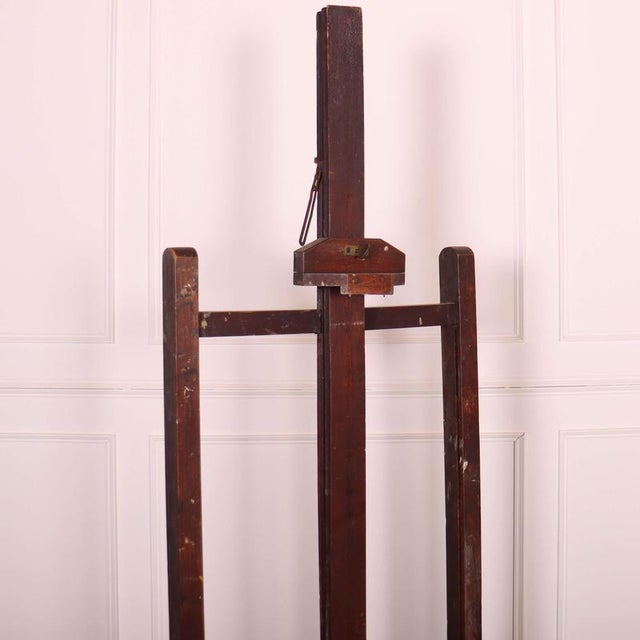 19th C Scottish oak adjustable easel with traces of old paint. 1890 This piece is designed in the style of the selected...