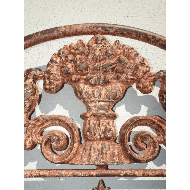 Vintage French Country Brown Crackle Twin Bed Frame ~ Headboard Footboard &Rails For Sale - Image 17 of 18